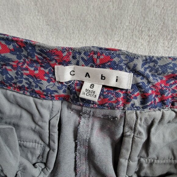 Cabi Womens Palm Beach Floral Print Straight Leg Cropped Pants Size 8 Stretch - Picture 4 of 13